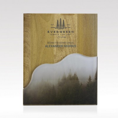 Plaque Wave Puzzle - Customizable Acrylic Wood Award 8x10