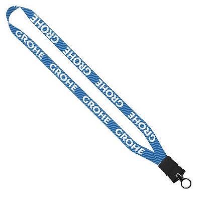 3/4" rPET Dye-Sublimated Lanyard with Plastic Snap-Buckle Release and O-Ring